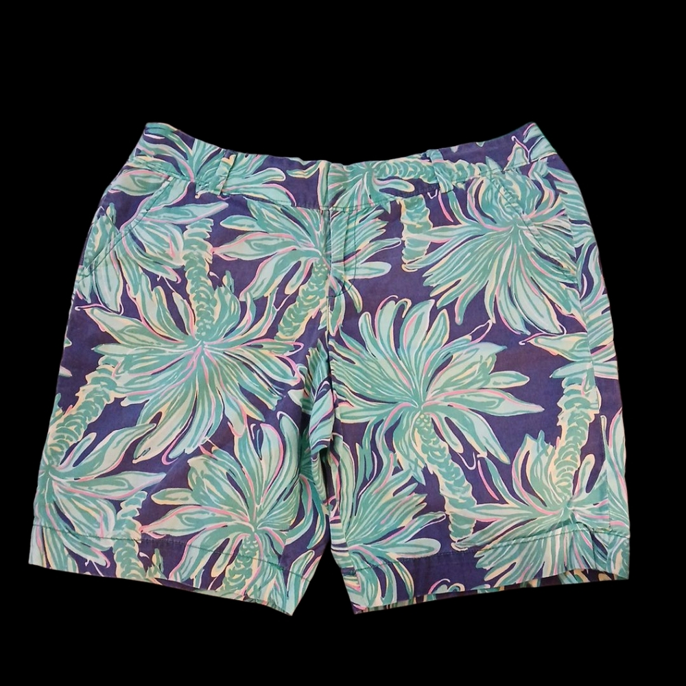 Lilly Pulitzer blue and Green Floral Shorts